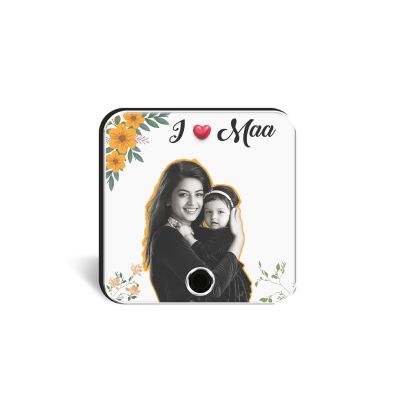 I Love Maa Musical Fridge Magnet (Custom Photo & Song)